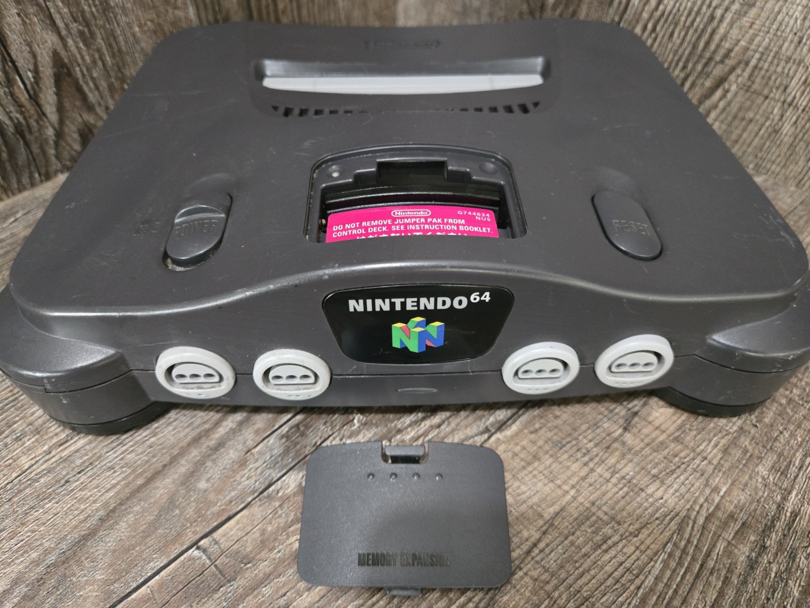 Nintendo 64 Console ONLY – NUS-001 (USA) – Charcoal + Jumper Pak