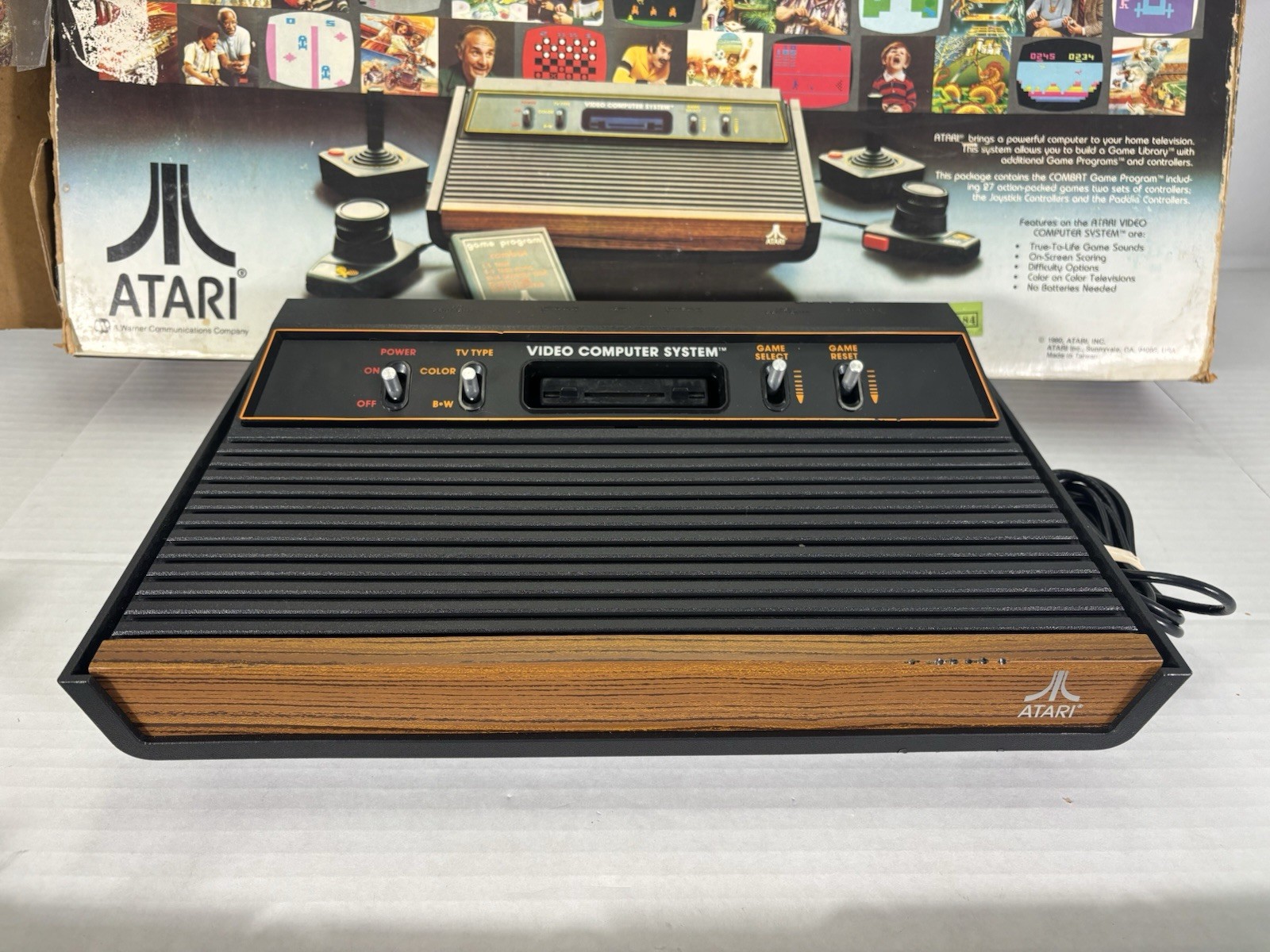 Atari 2600 Console CIB Complete In Box + 12 Games Pac-Man And More Tested READ