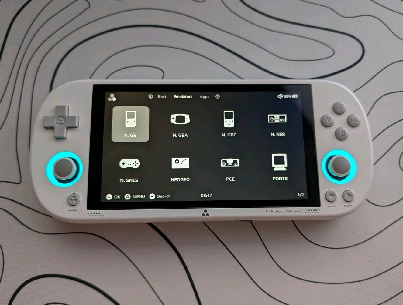 Trimui Smart Pro White Retro Handheld w/ 64GB SD Card, CrossMix OS, Case,…