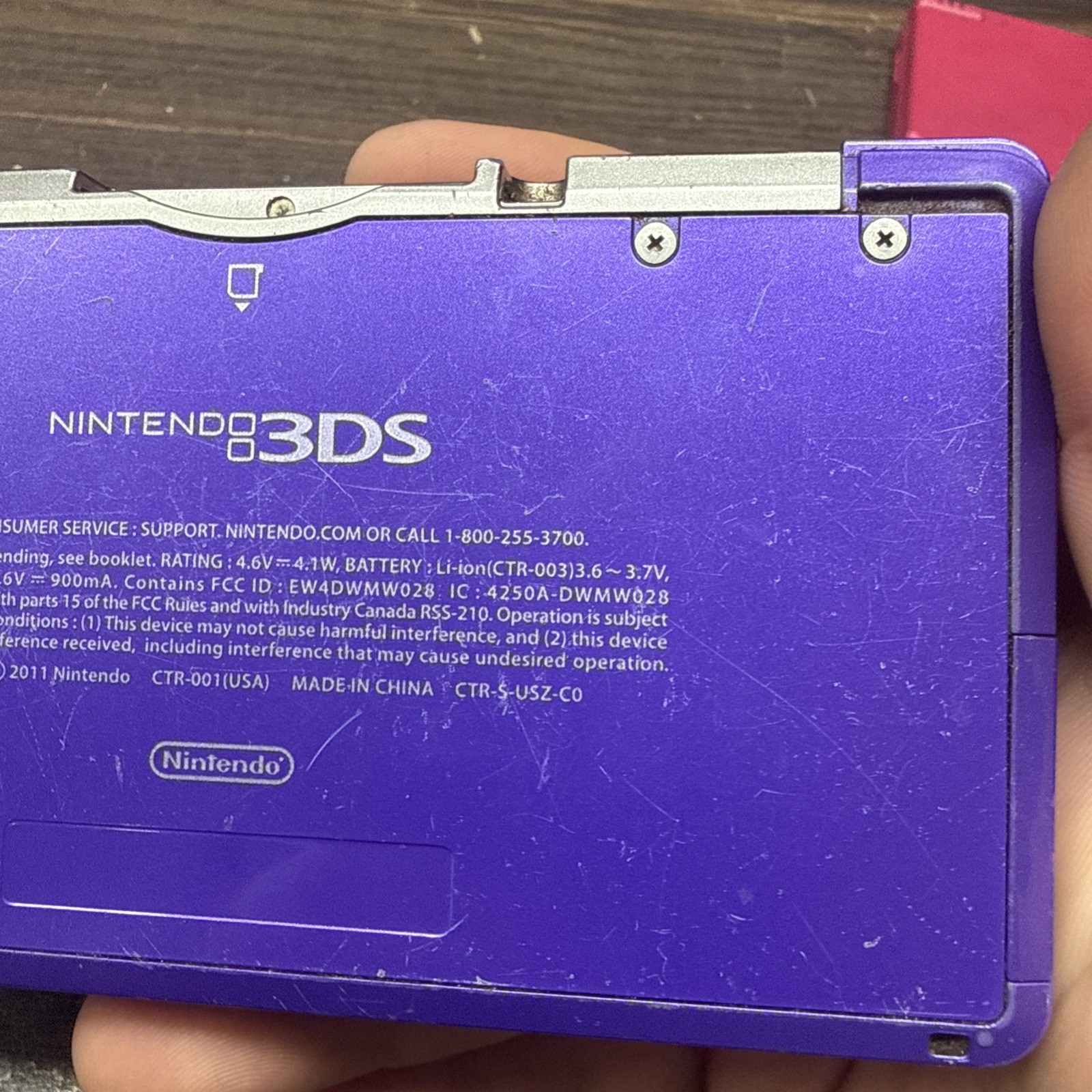 Nintendo 3DS CTR-001 Purple Handheld System 3D Capability Headphone Jack