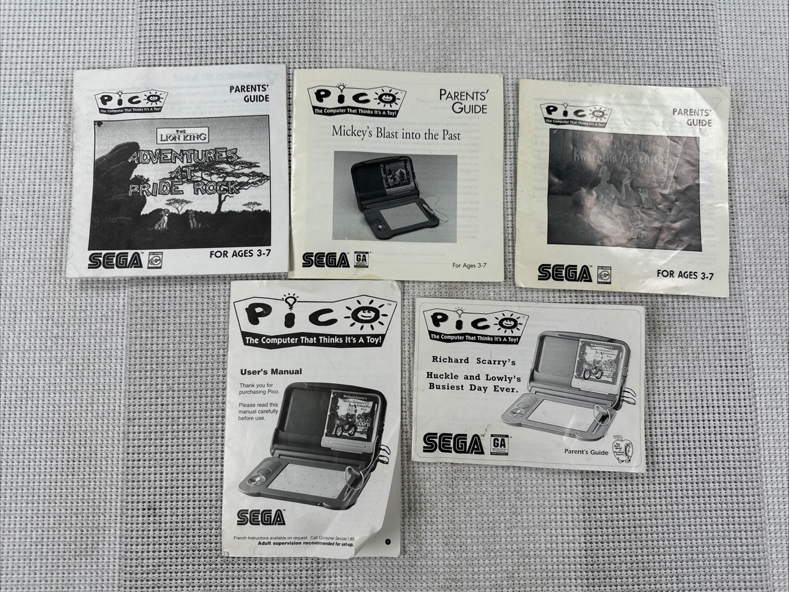 Sega Pico Edutainment System Video Game Console With Games Tested