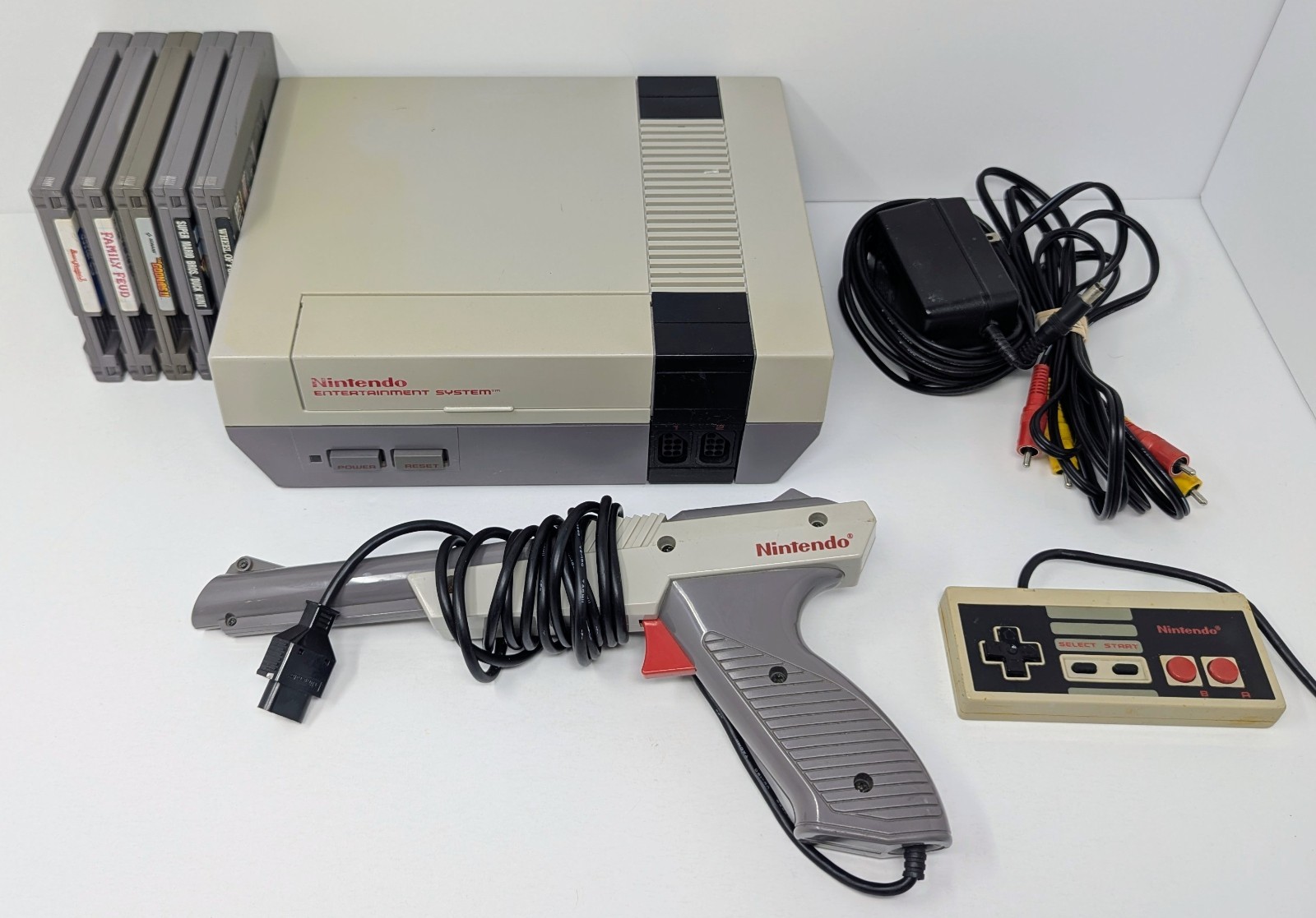 Nintendo NES Console Bundle w/ 5 Games – Super Mario, Duck Hunt, Zapper, & More!