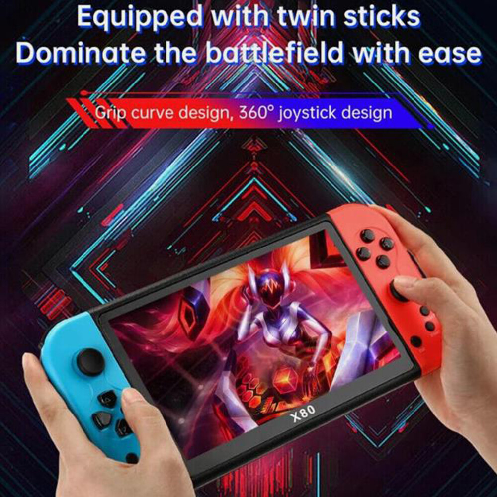 Portable X80 Game Console 7.0″ Screen Home Handheld Built-In 20000 Games HD TV