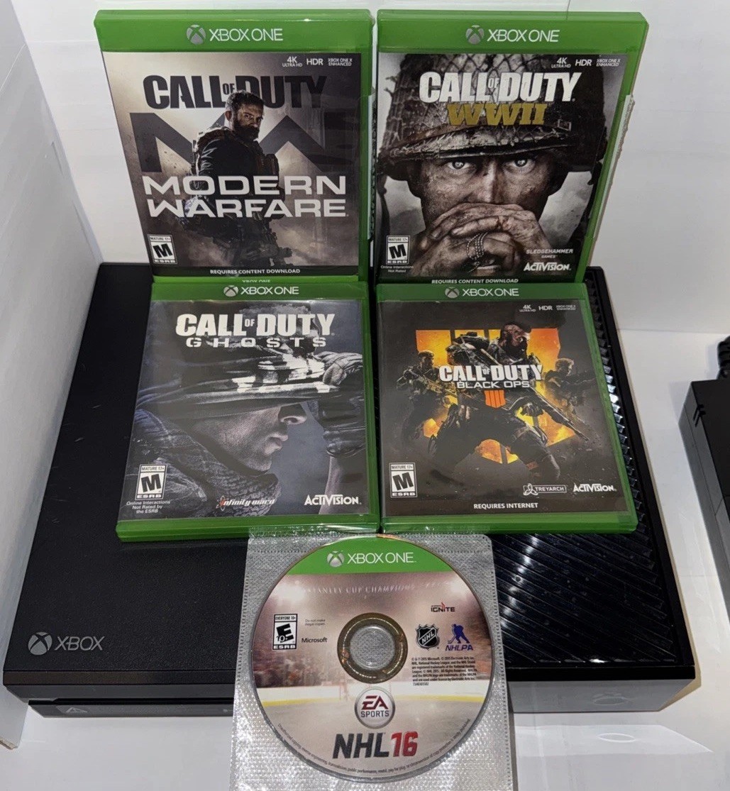 Microsoft Xbox One 500GB Console Bundle w 4 Call of Duty Games Deep Cleaned Read