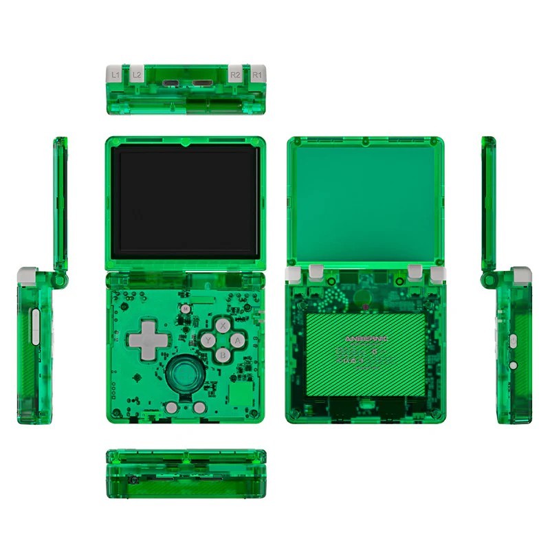 Anbernic RG35XXSP 64GB Handheld Console – Green Transparent