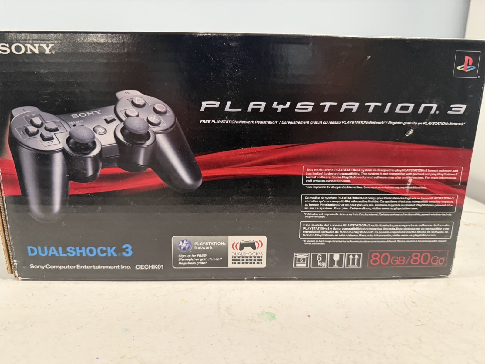 Sony PlayStation 3 80GB FAT Console – Black-UC2 CECHK01 + (6) PS3 Video Games