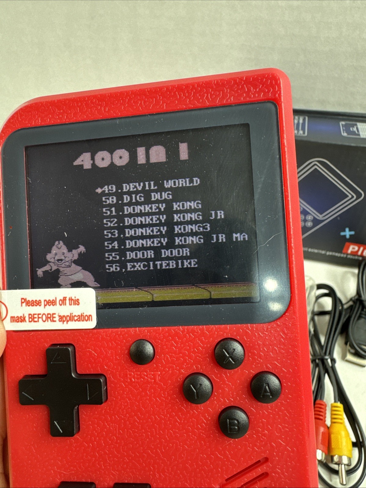 New Game Box Plus Hand Held Game System, Red 400 Games in 1 With Carrying Case