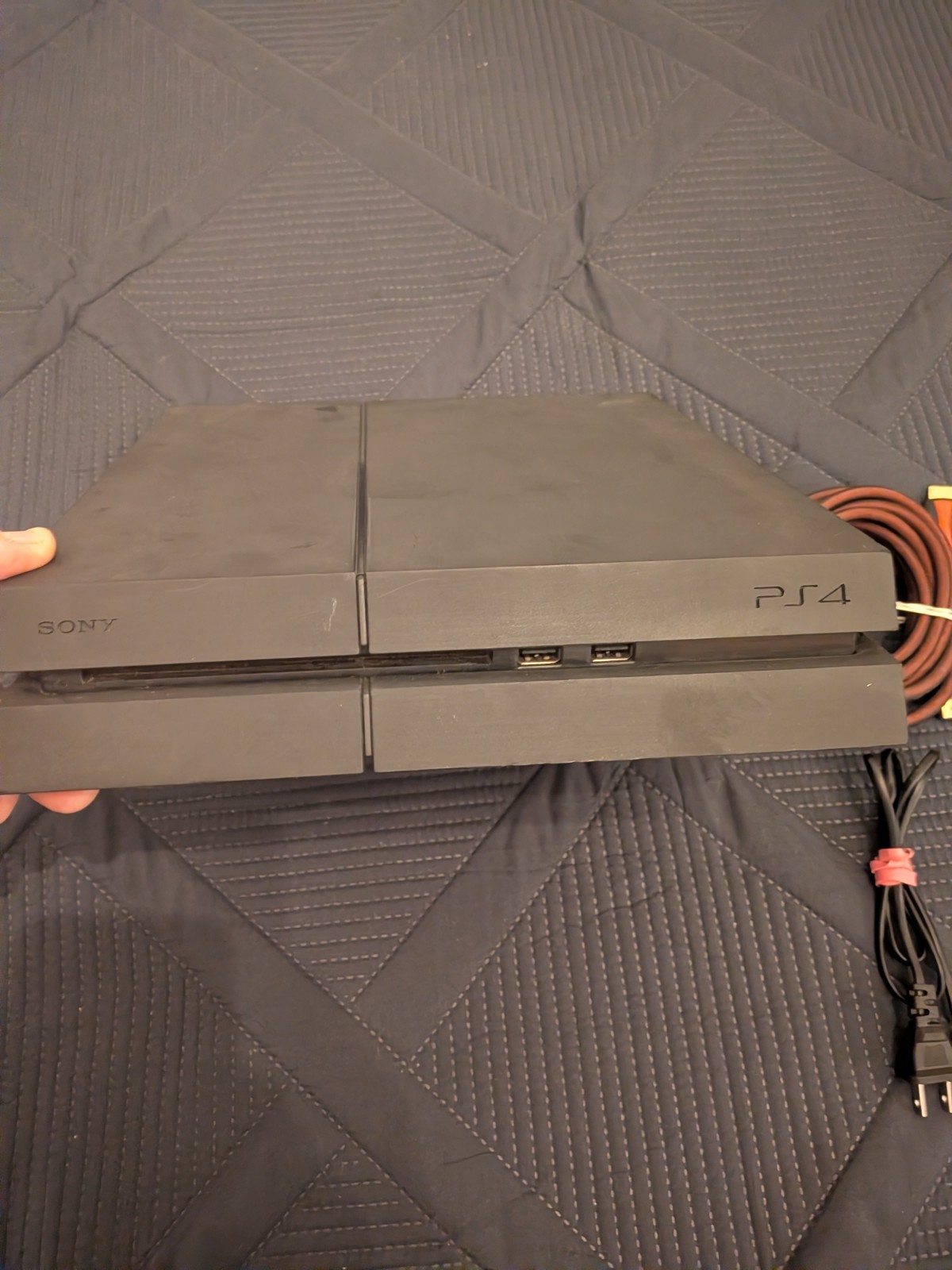 playstation 4 console W/Power&AV Cords Matte Black/Tested