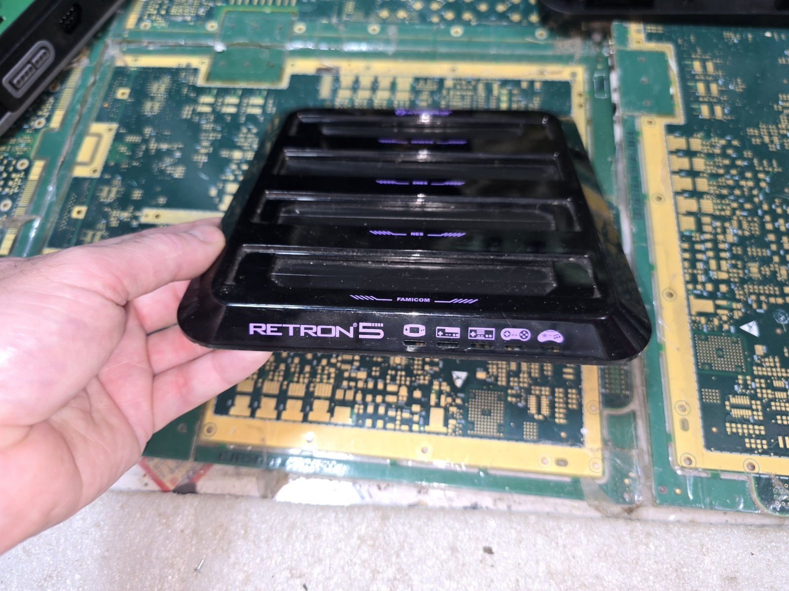 Hyperkin Retron 5 Top Cartridge Slot Cover w/Flaps & Springs ONLY-Good-READ ALL