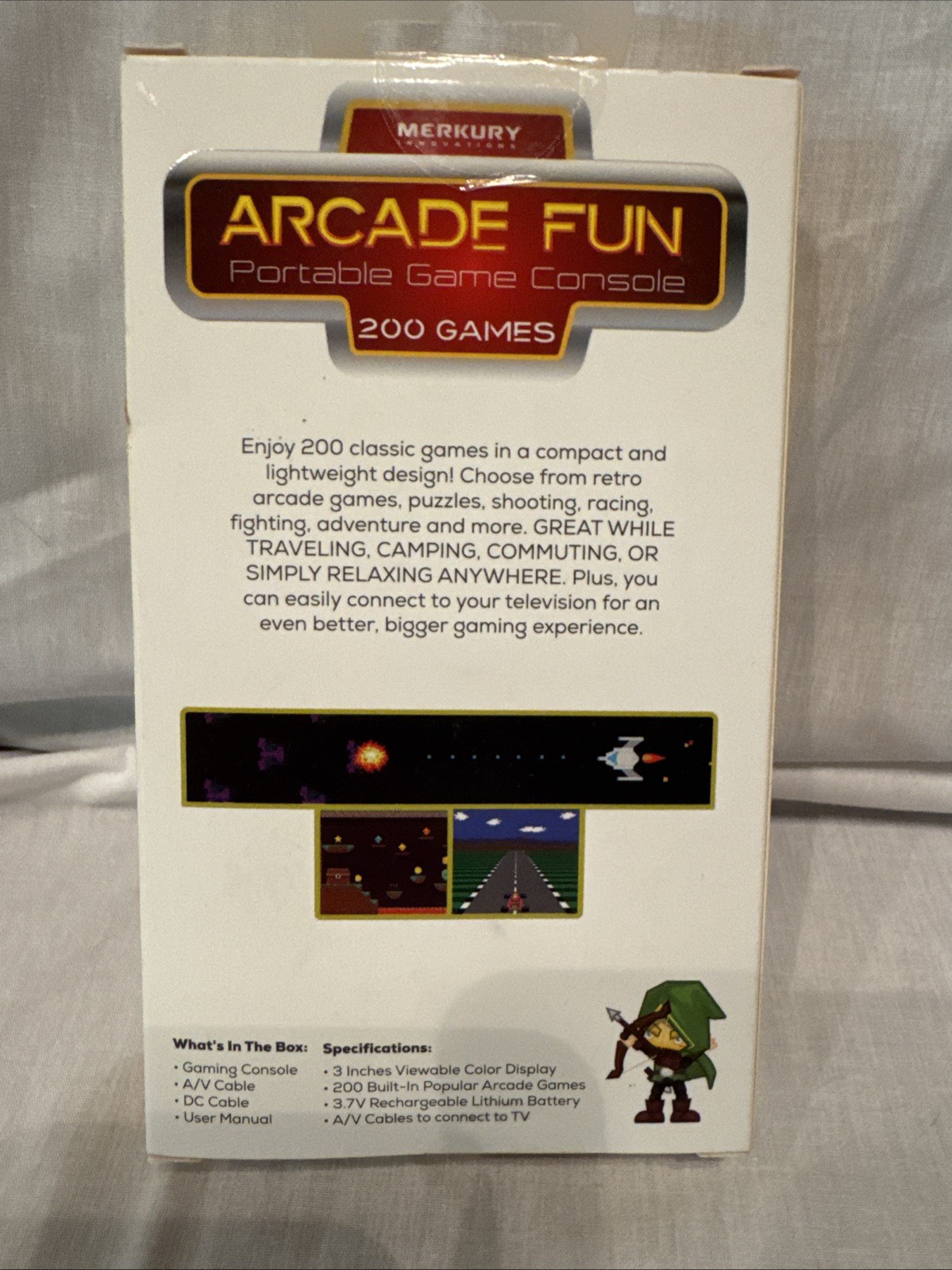 Arcade Portable Handheld Game Console Style 200 Games Merkury Innovations Red
