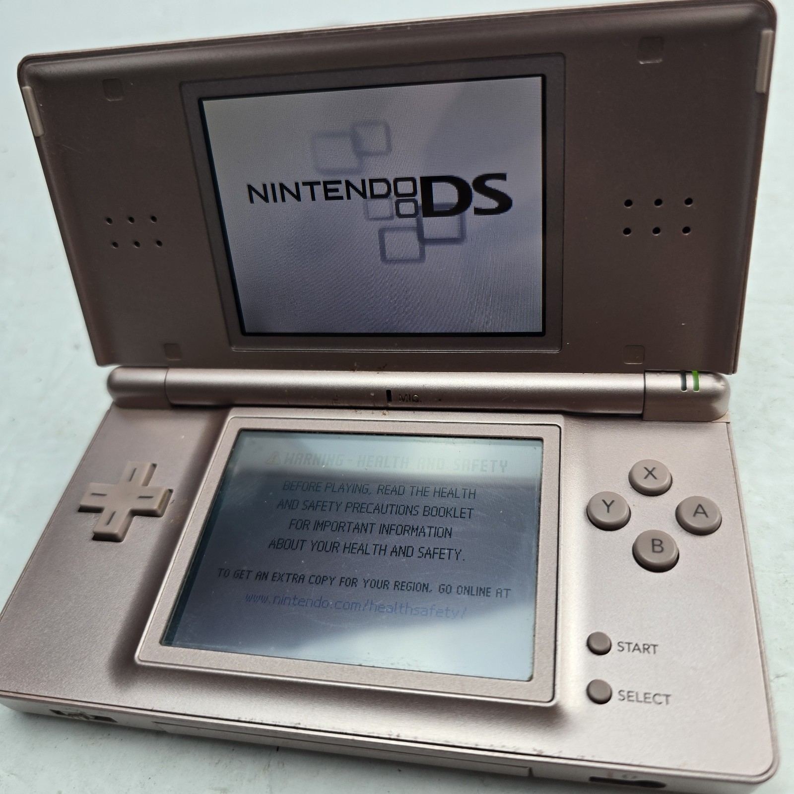 Nintendo DS Lite Metallic Rose Pink Handheld System W/ Charger