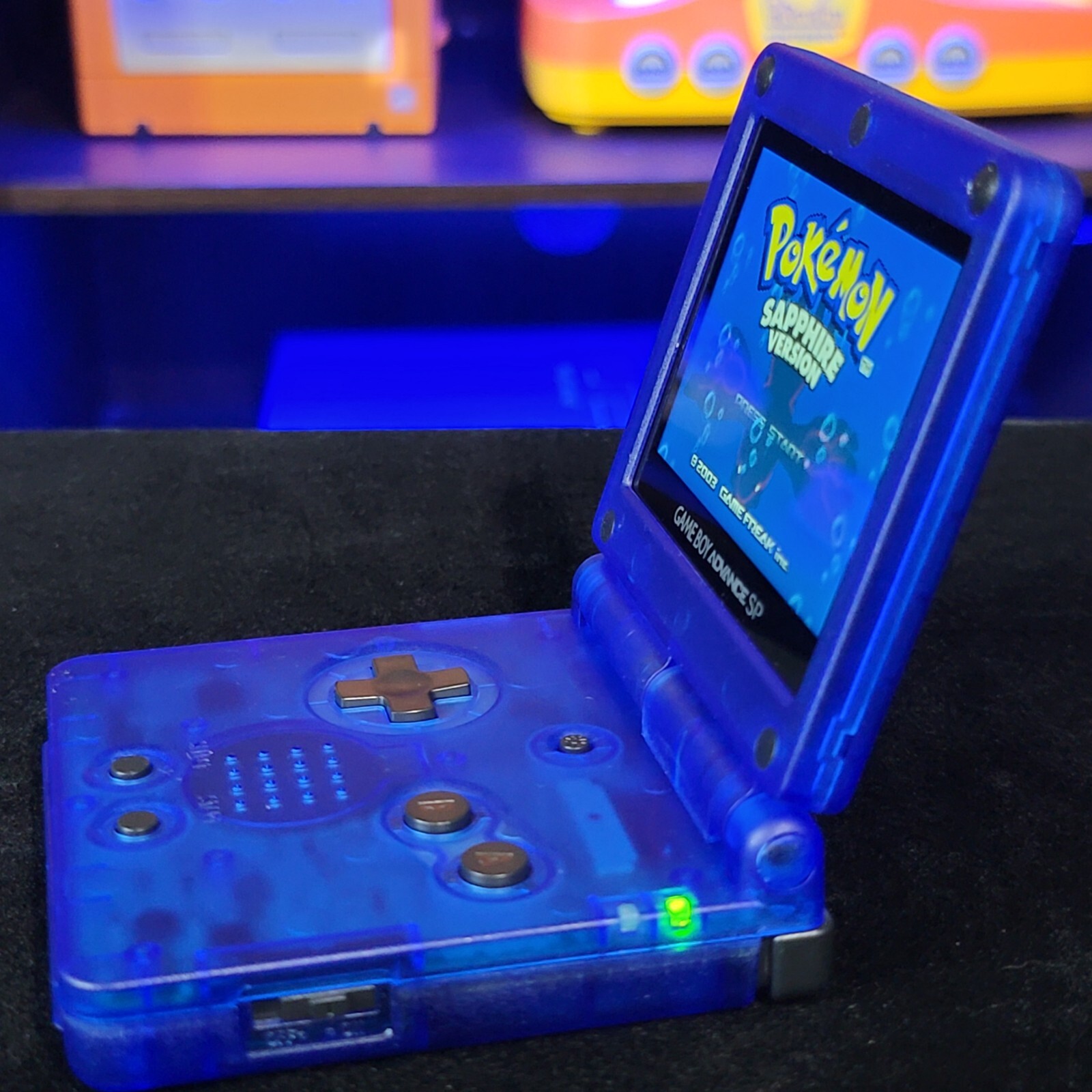 Clear BlueNintendo Game Boy Advance GBA SP IPS MOD Adjustable Brightness