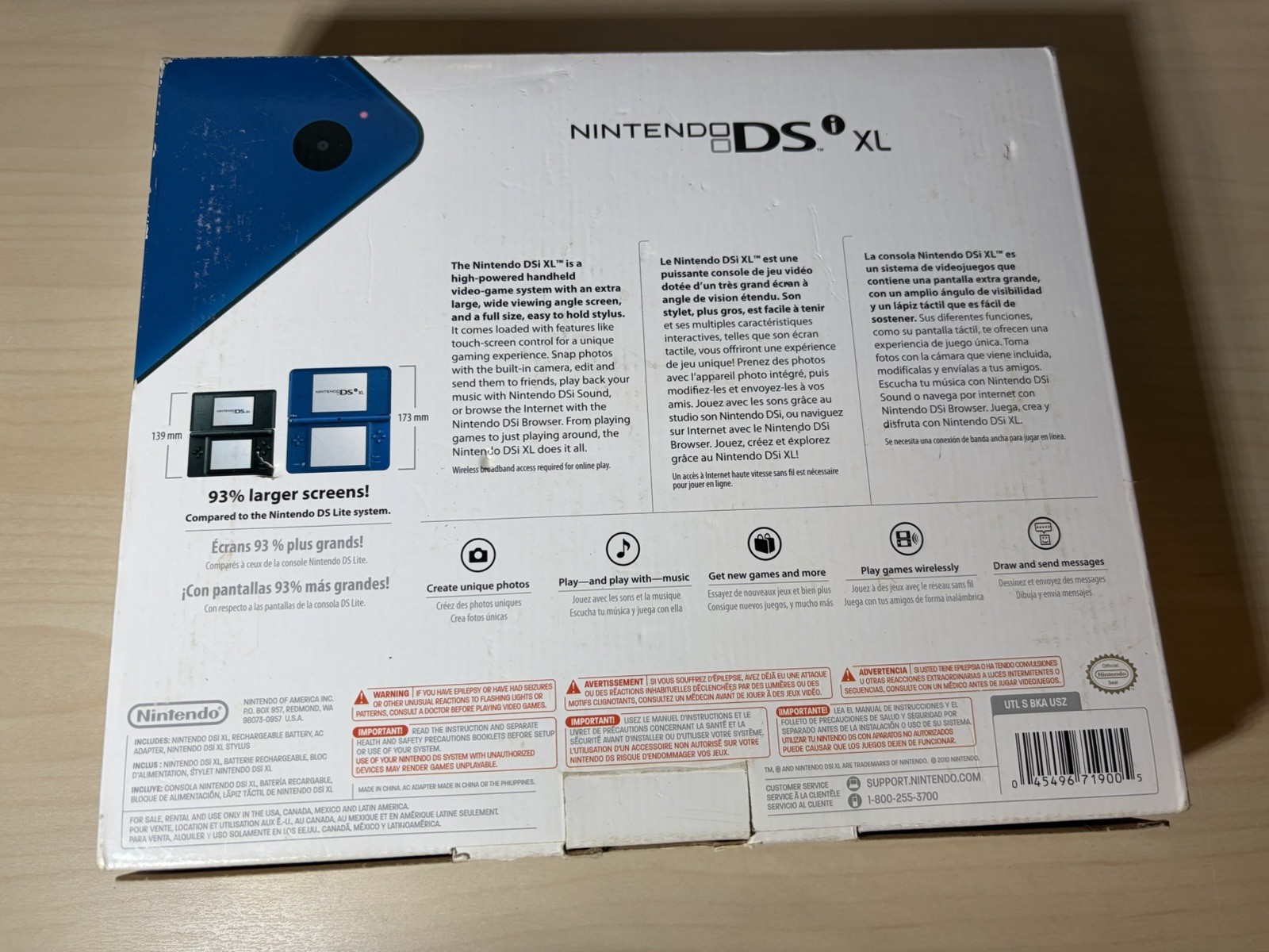 Nintendo DSi XL – Midnight Blue – Handheld Console – Complete – Excellent