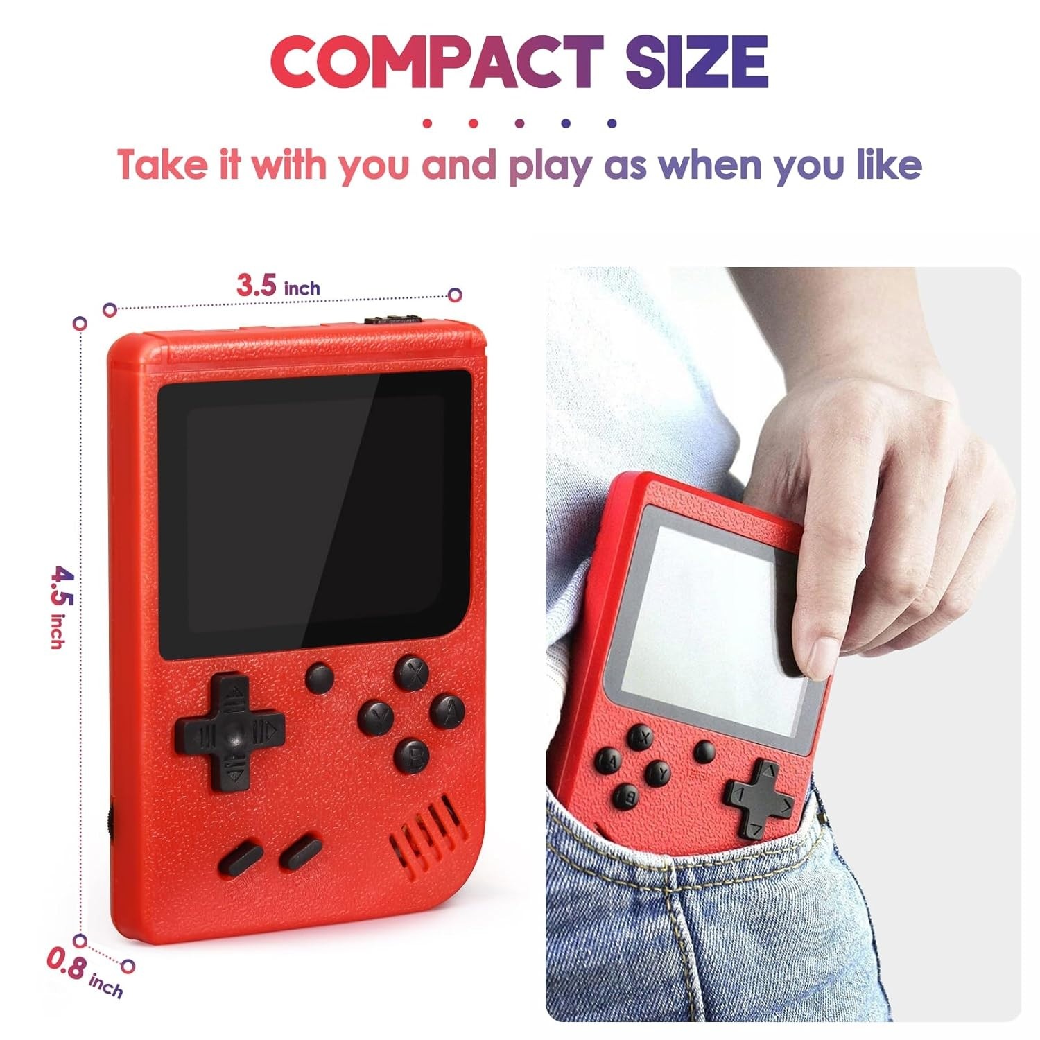 Built in 500 Classic Games Handheld Retro Video Game Console Double Game Gift US