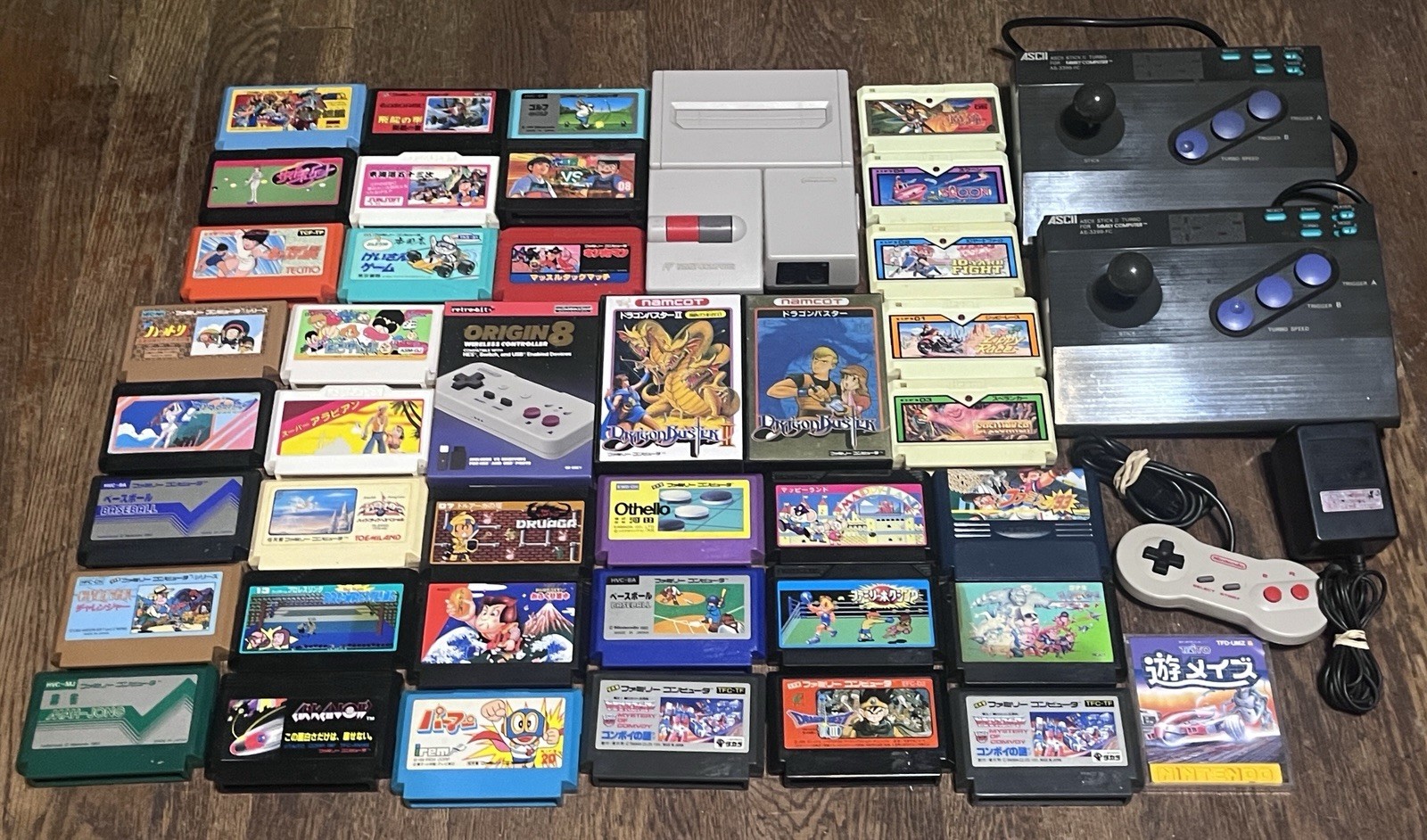Nintendo Famicom AV Console HVC-101 & 40 Games 2 Arcade Sticks Rare Tested NES🔥