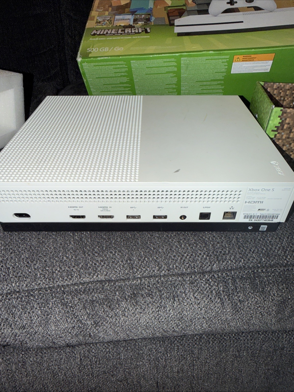 Microsoft Xbox One S 500GB Console Gaming System White 1681 W/ Box