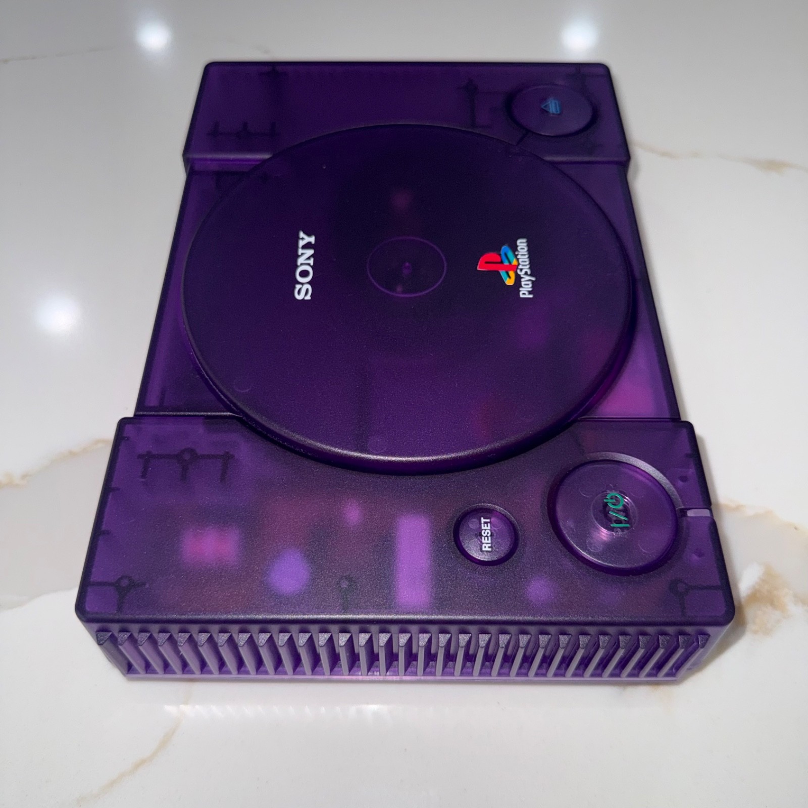 Sony PlayStation 1 Console (SCPH-5501) Bundle – Translucent Clear Purple Shell