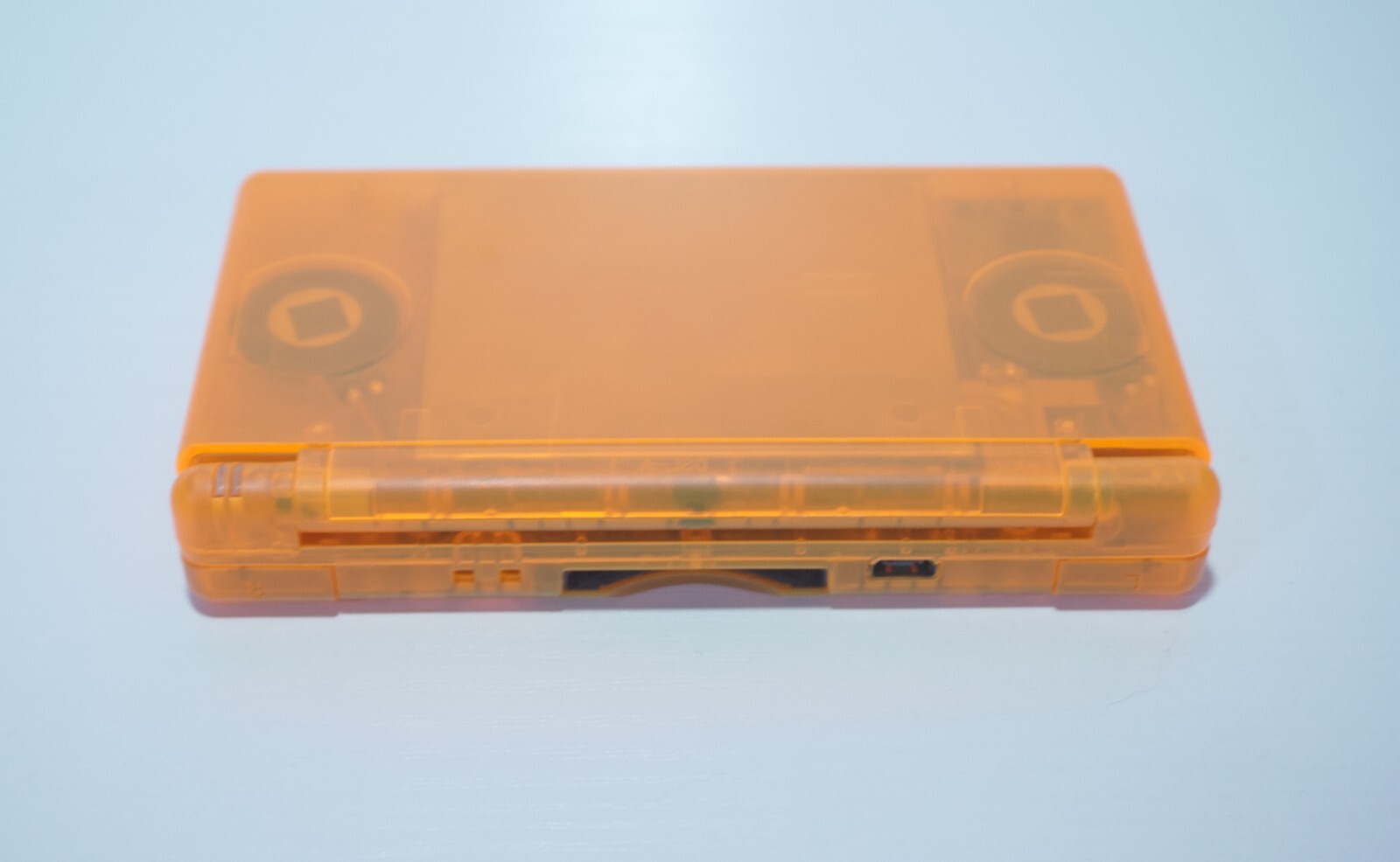 Nintendo DS Lite Transparent Clear Orange Handheld System with Charger & Stylus