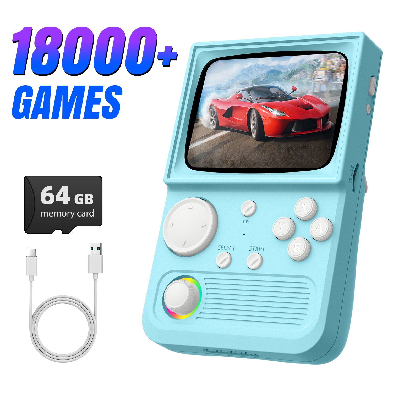 Retro TV Handheld Game Console 3.5» IPS Screen 22000