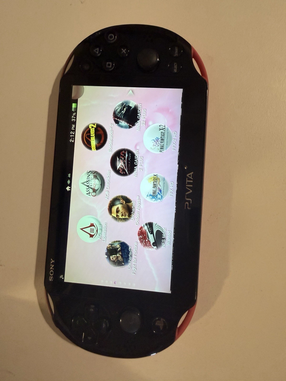 Sony PS Vita Black Pink Handheld System Wi-Fi Touchscreen Headphone Jack