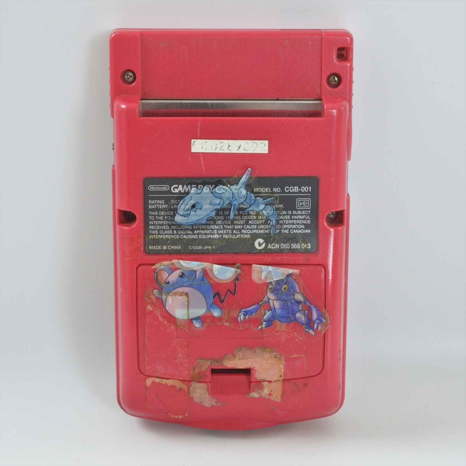 JUNK Gameboy Color RED Console CGB-001 NO Sound Nintendo made in CHINA 9892 gb