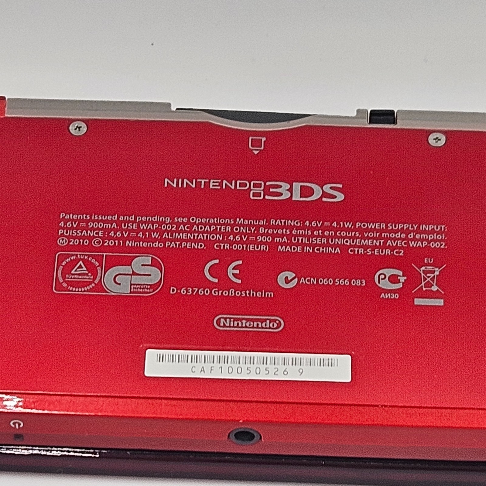 Nintendo 3DS Metallic Red – CTR-001 – Enhanced System – SD + 32GB Micro SD