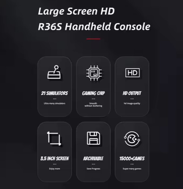 R36S Retro Handheld Video Game Console Linux System 3.5 Inch IPS Screen 64GB USA