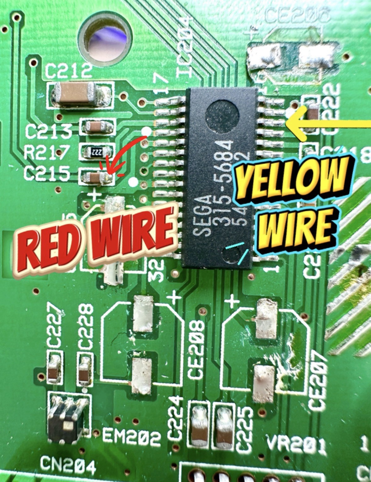Sega Nomad Motherboard Cartridge Side Working Recapped Sega CD & SMS Audio Mod