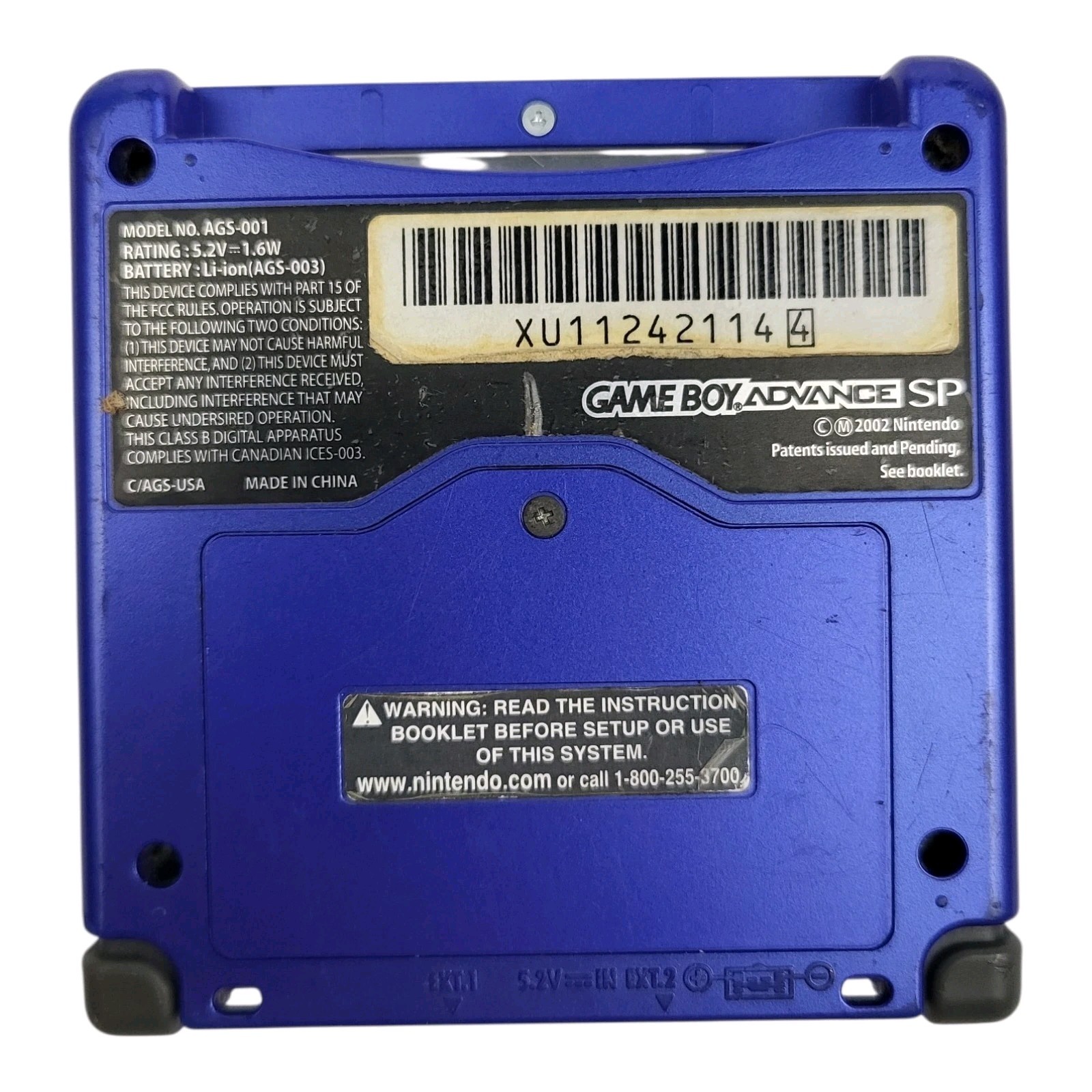Cobalt Blue Nintendo Game Boy Advance SP AGS-001 Video Gaming Handheld Working