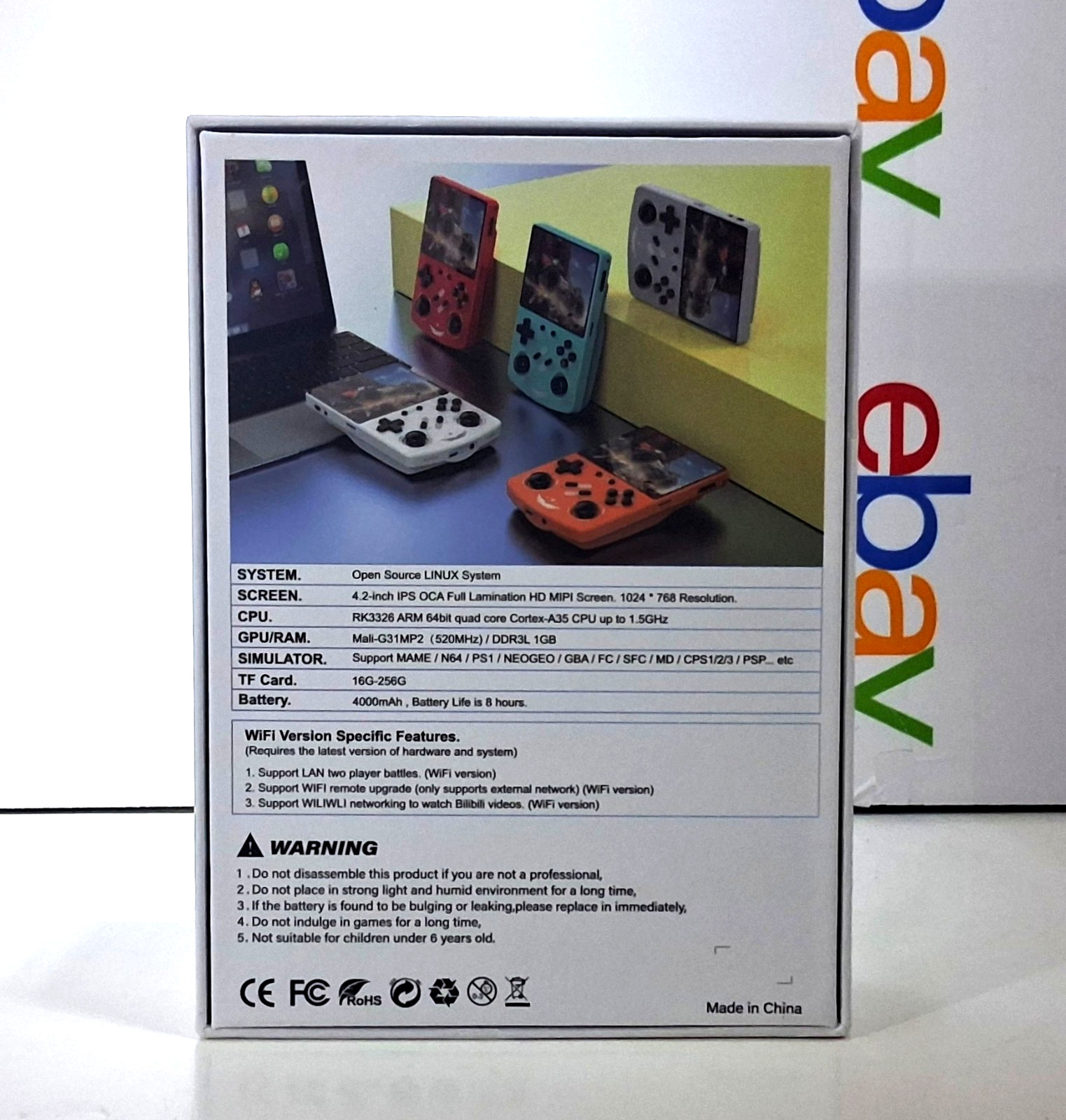 R40XX 128G Retro Handheld Video Game Console 4.2″ HD IPS, Linux, ArkOS R36s