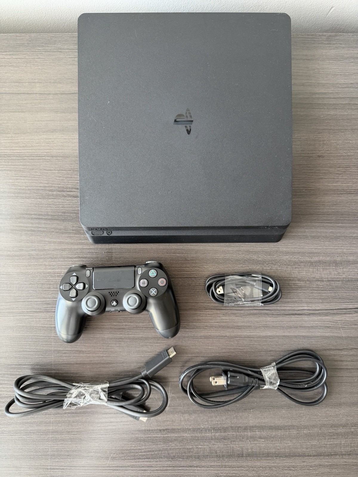 Sony PS4 Slim Black Console 500GB Bundle W/ Controller & Cables – Tested!