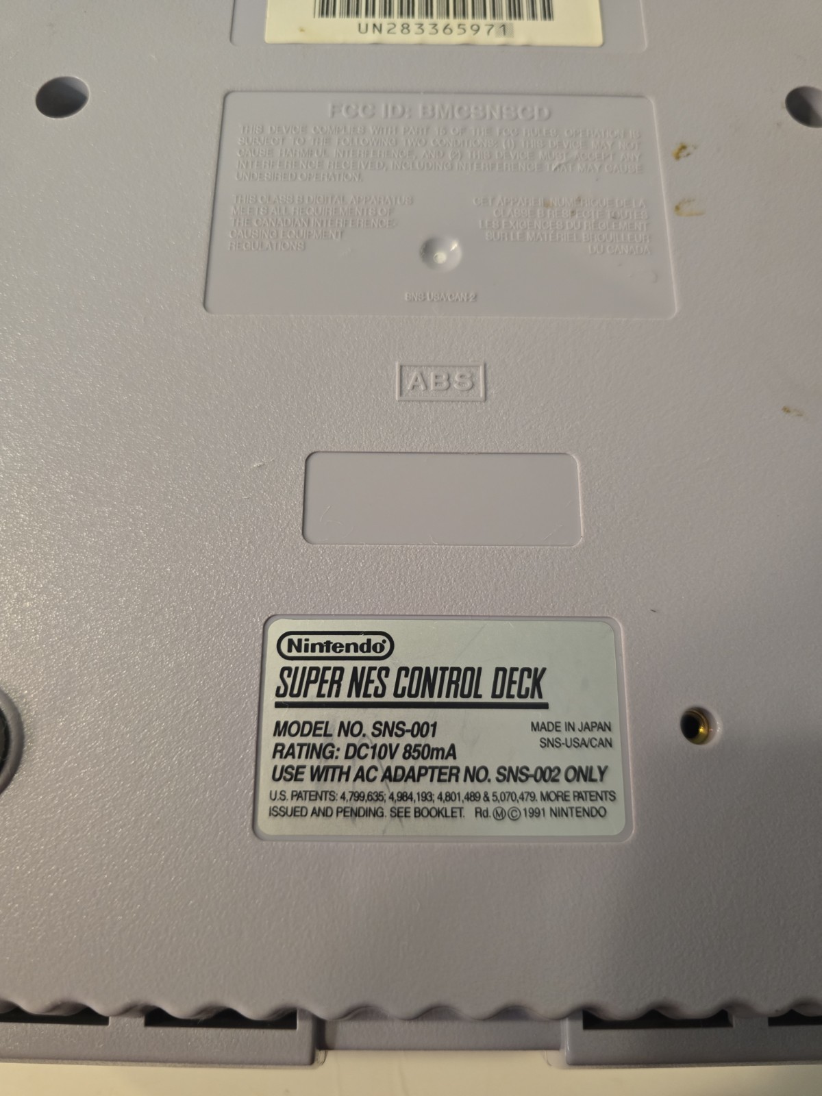 Nintendo Super Nintendo SNES SNS-001 Console Cords & 2 Controllers Untested VTG
