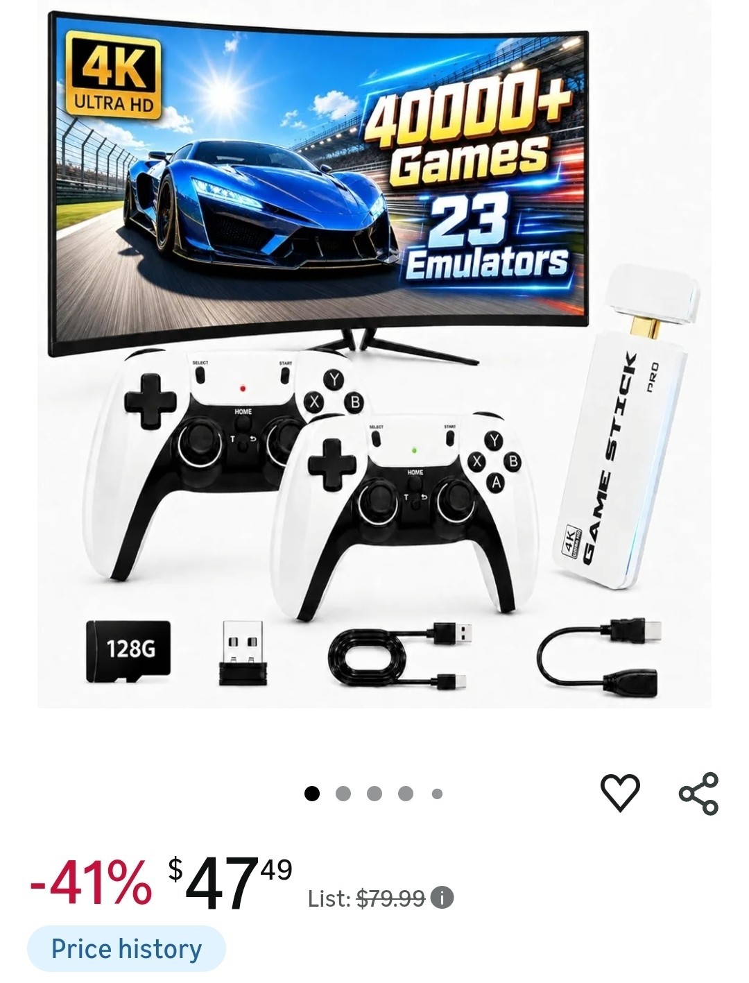2026 Upgraded Retro Gaming Console, 4K HDMI Plug and Play TV Gaming System