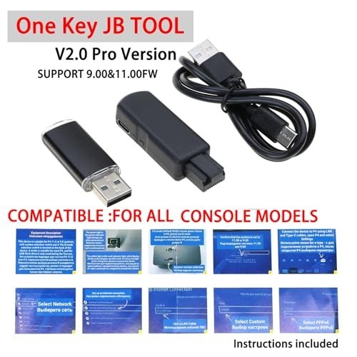 Game Console USB Adapter Dongle & Ethernet Cable Tool Set for P4 9.0-11.0