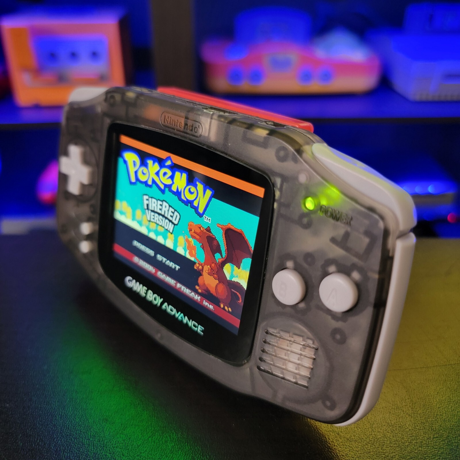 Smoke Grey Game Boy Advance GBA Console with iPS V5 Backlight Backlit LCD MOD