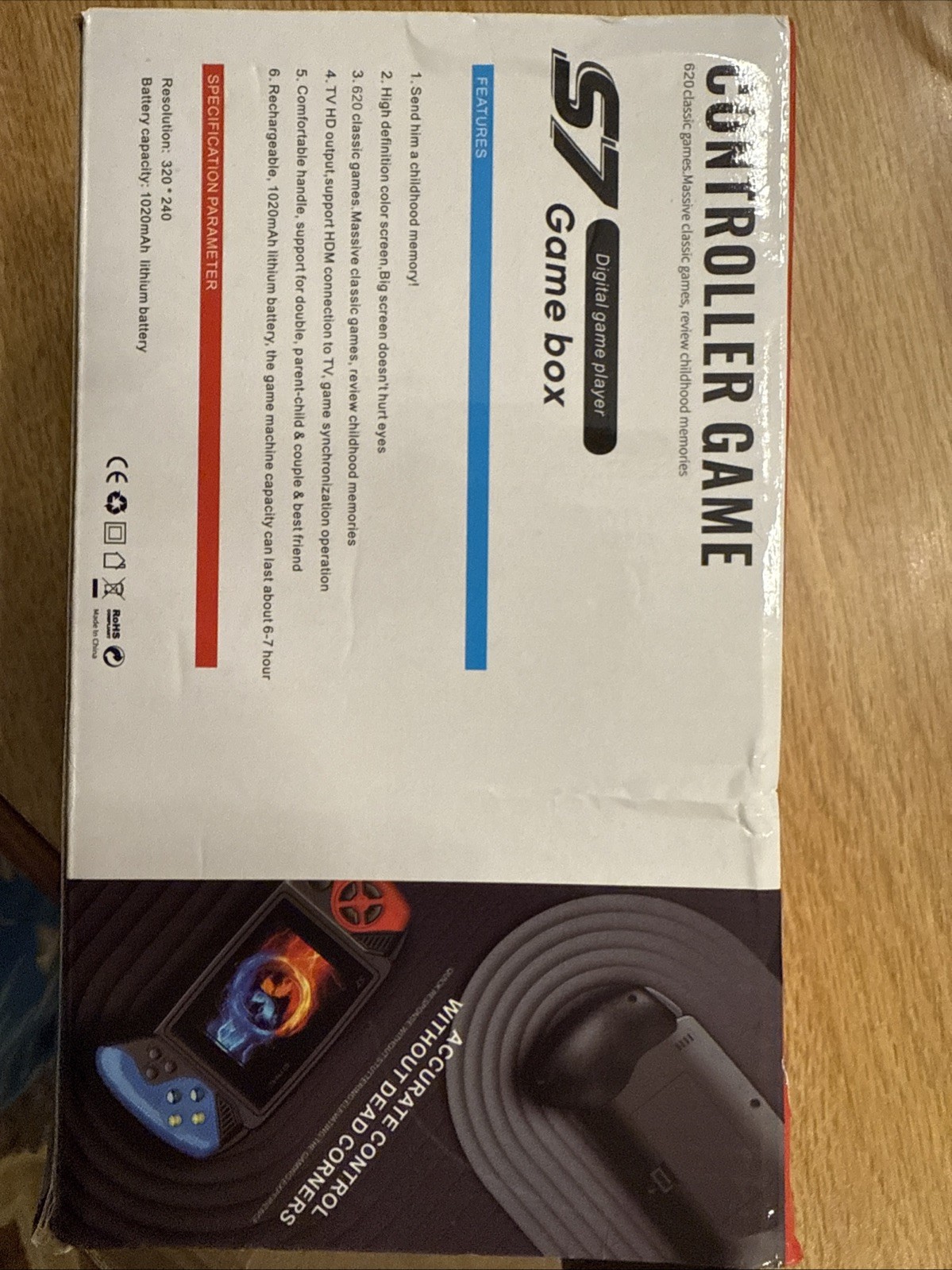Controller Game S7 Game Box 5.7 inch Display Screen with TV Connect Red & Blue