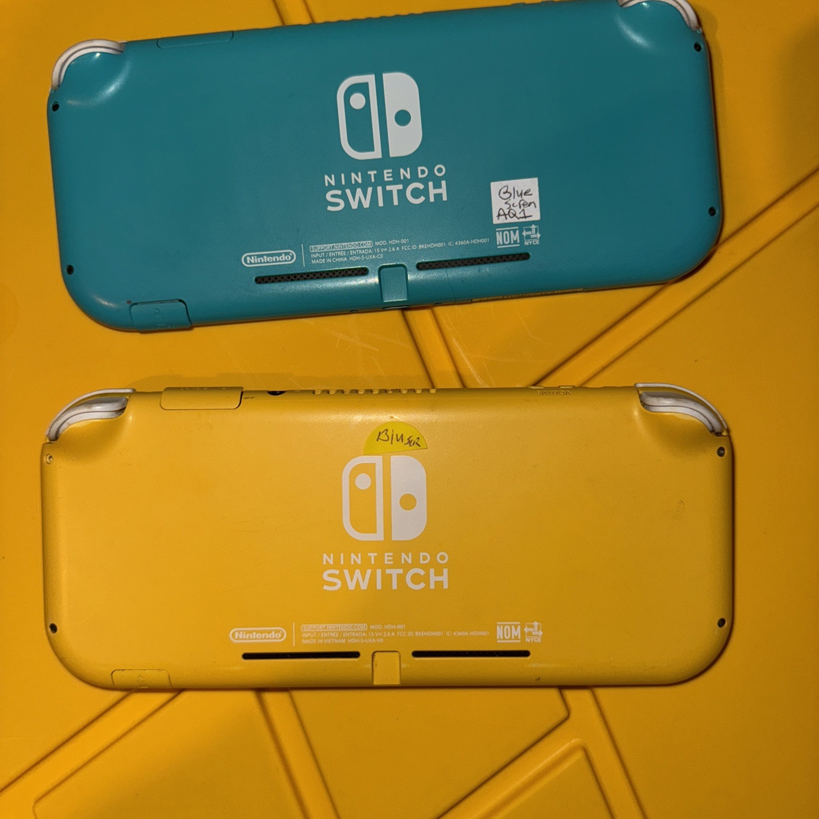 Nintendo Switch Lite Blue Screen Console – Yellow And Turquoise FOR PARTS System