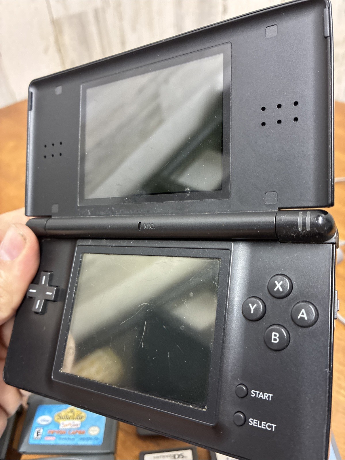 Nintendo DS Lite Glossy Black GBA Game Bundle /w Charger Works