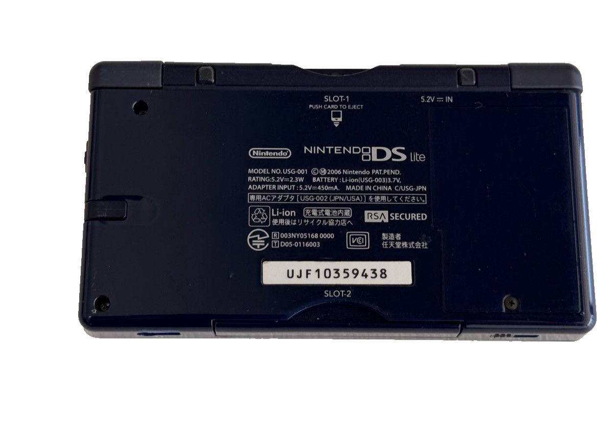 Nintendo DS Lite Handheld DSL Yellowed Screens Navy Blue DS Lite DSL Handheld