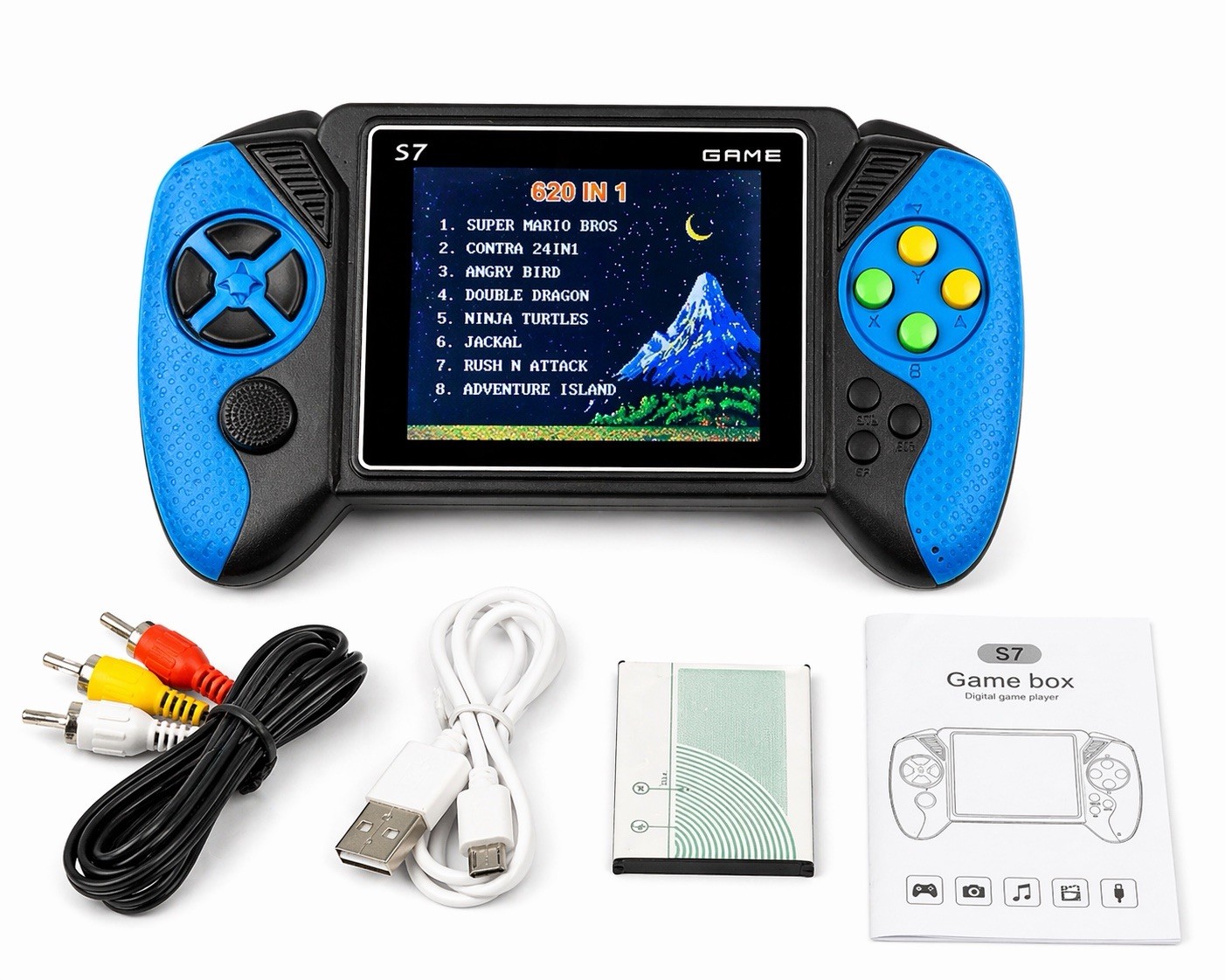 S7 Handheld Game Console 620 Built-In Games Retro Portable TV Output