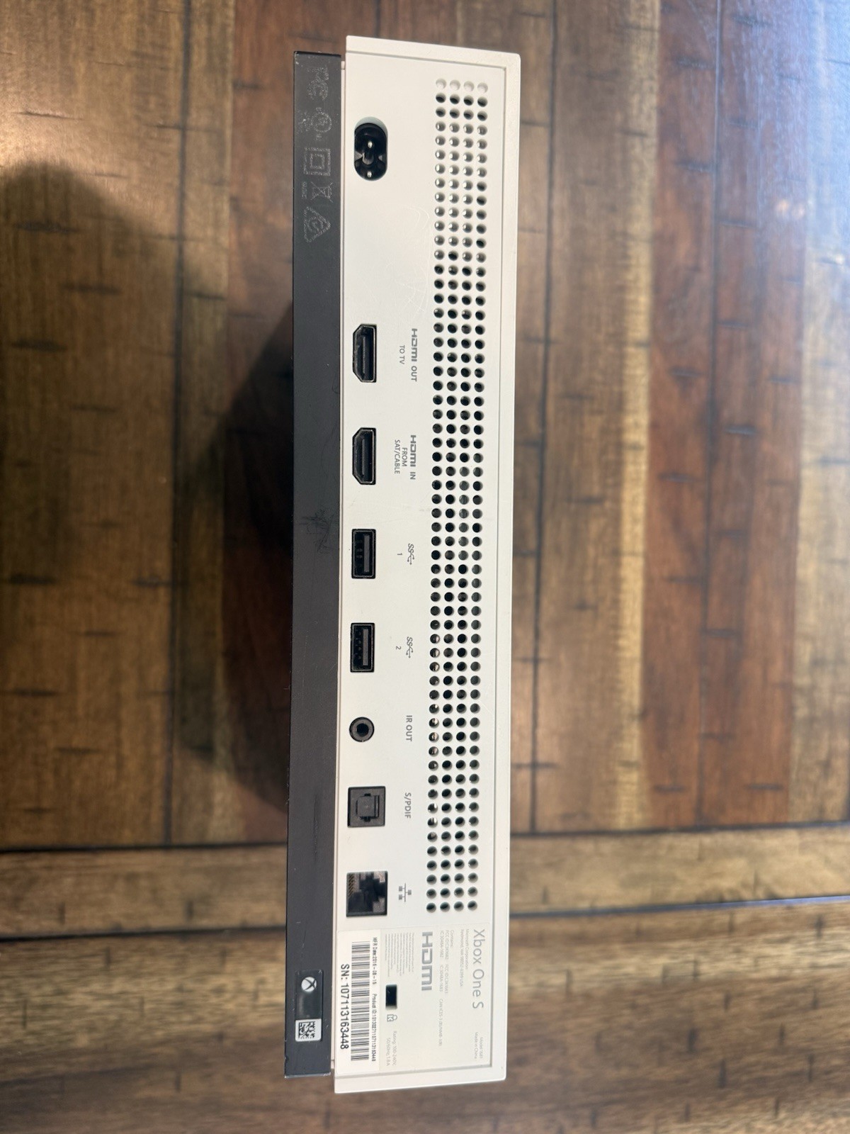 Microsoft Xbox One S White Console 4K UHD Wi-Fi Model 1681. CONSOLE ONLY. Used.