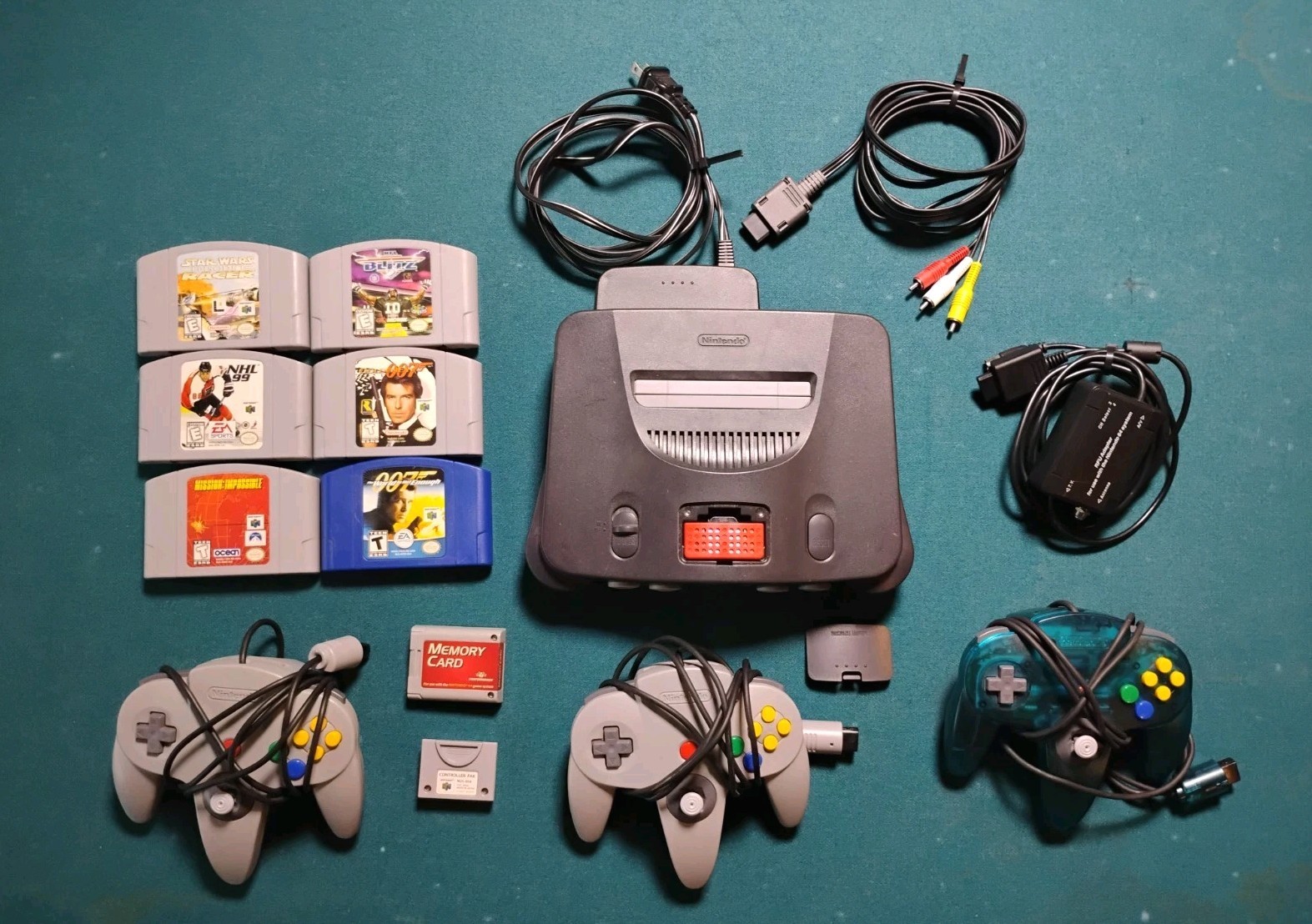 N64 Console Bundle Tested W Expansion Pak, 3 Controllers, 6 Games, 2 Memory Card