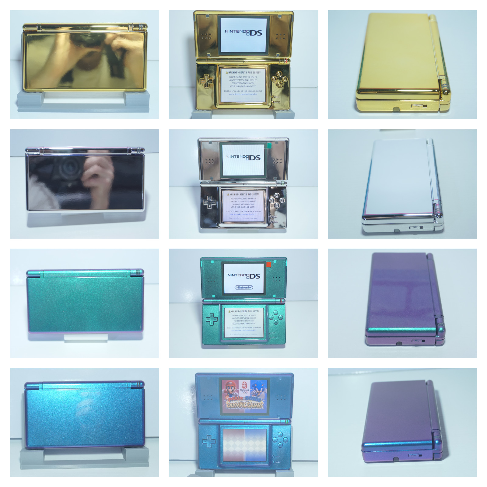 Nintendo DS Lite Videogame Console Various Colors Reshelled with Charger