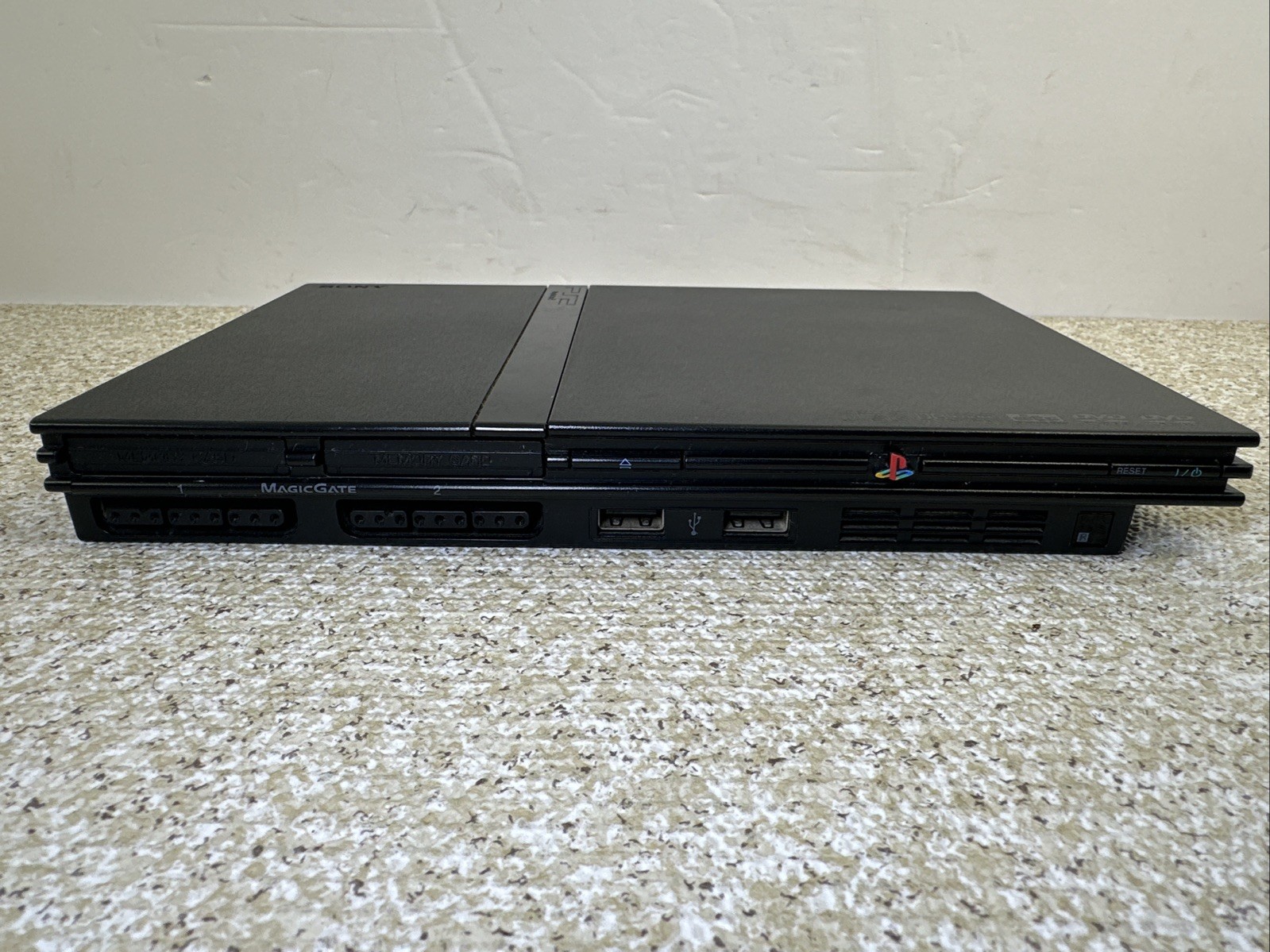 Sony PlayStation 2 Slim Launch Edition Charcoal Black SCPH-75001 Tested & Works