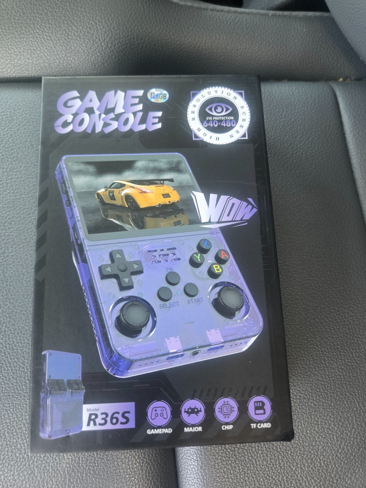 R36S Handheld Game Console Purple 3.5″ Retro Gaming 64GB SD ArkOS Used