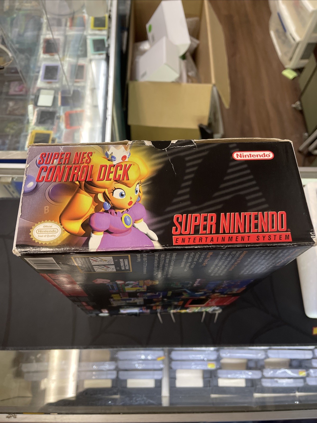 SNES Super Nintendo Jr System Console Control Deck In Box 100%Tested Very Clean