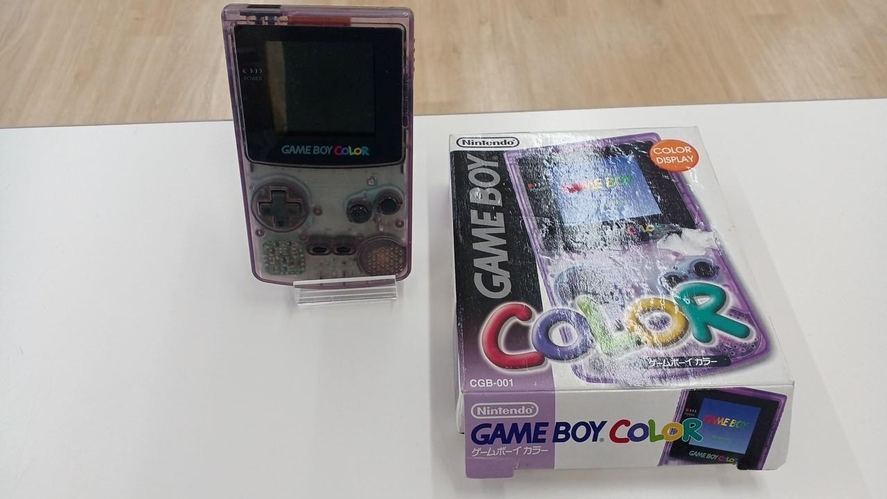 Nintendo Game Boy Color CGB-001 Clear Purple with Box and Manual A2496