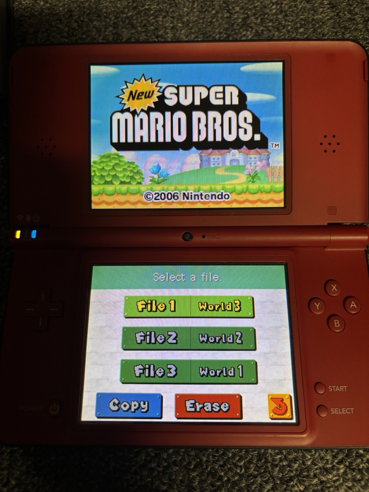 Nintendo DSI XL Mario 25th Anniversary Edition Red w/New Super Mario & Contra 4