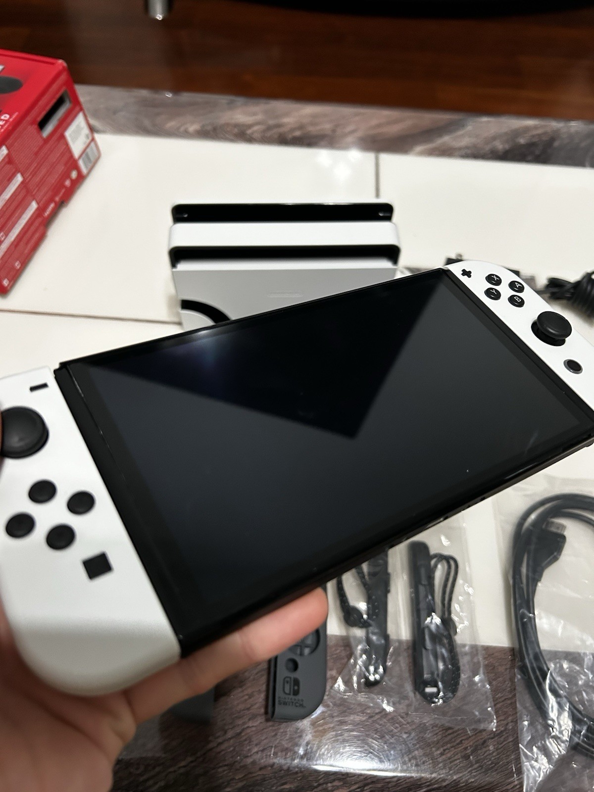 Nintendo Switch OLED 64GB 720p HD White Joy-Con Bundle w/ Dock Case Cables