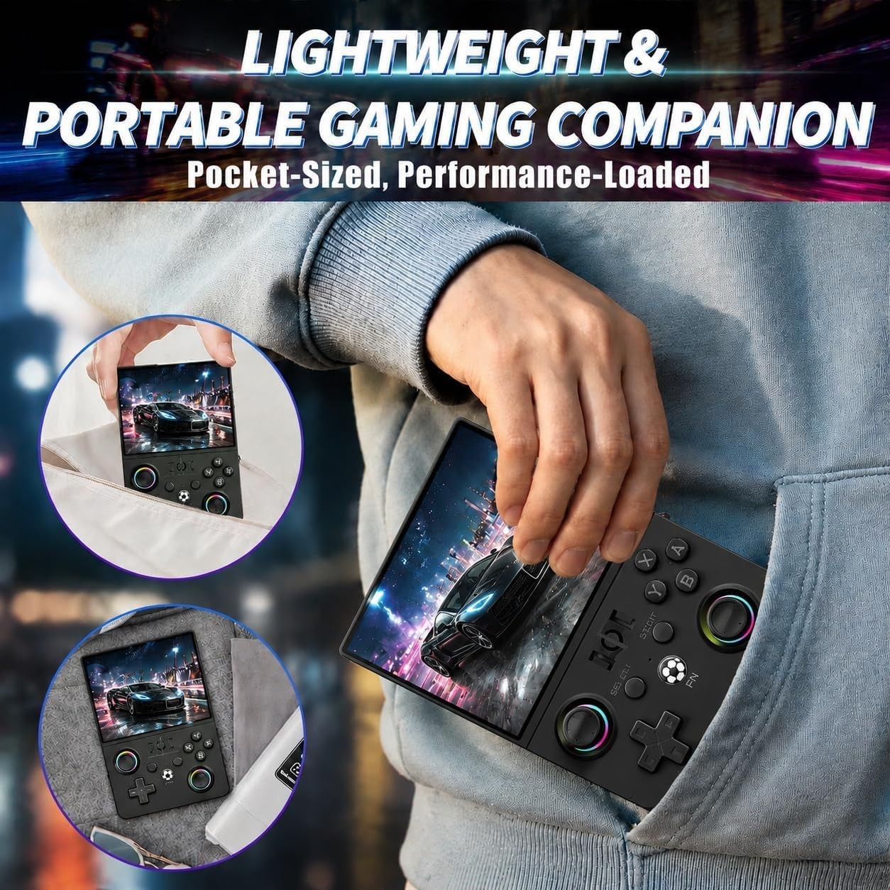 R36MAX2 Retro Handheld Game Console, 4.5-Inch 1024×768 IPS Screen, 128GB 22000+
